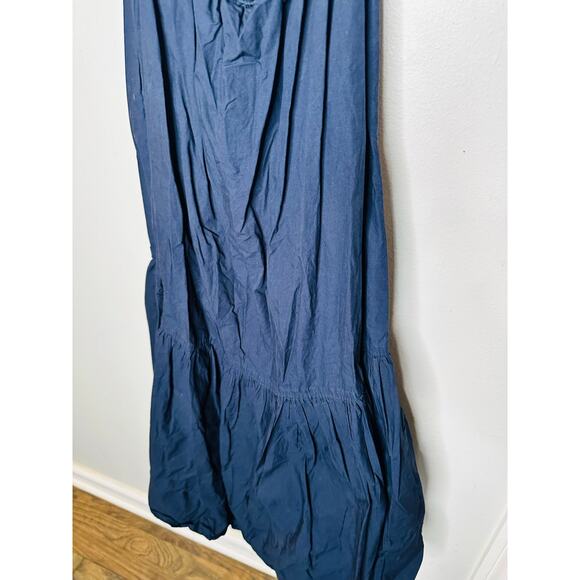 A.L.C. Dark Blue 100% Cotton Sleeveless V-Neck Back Cutout Rhodes Dress Size 4 - Picture 8 of 13